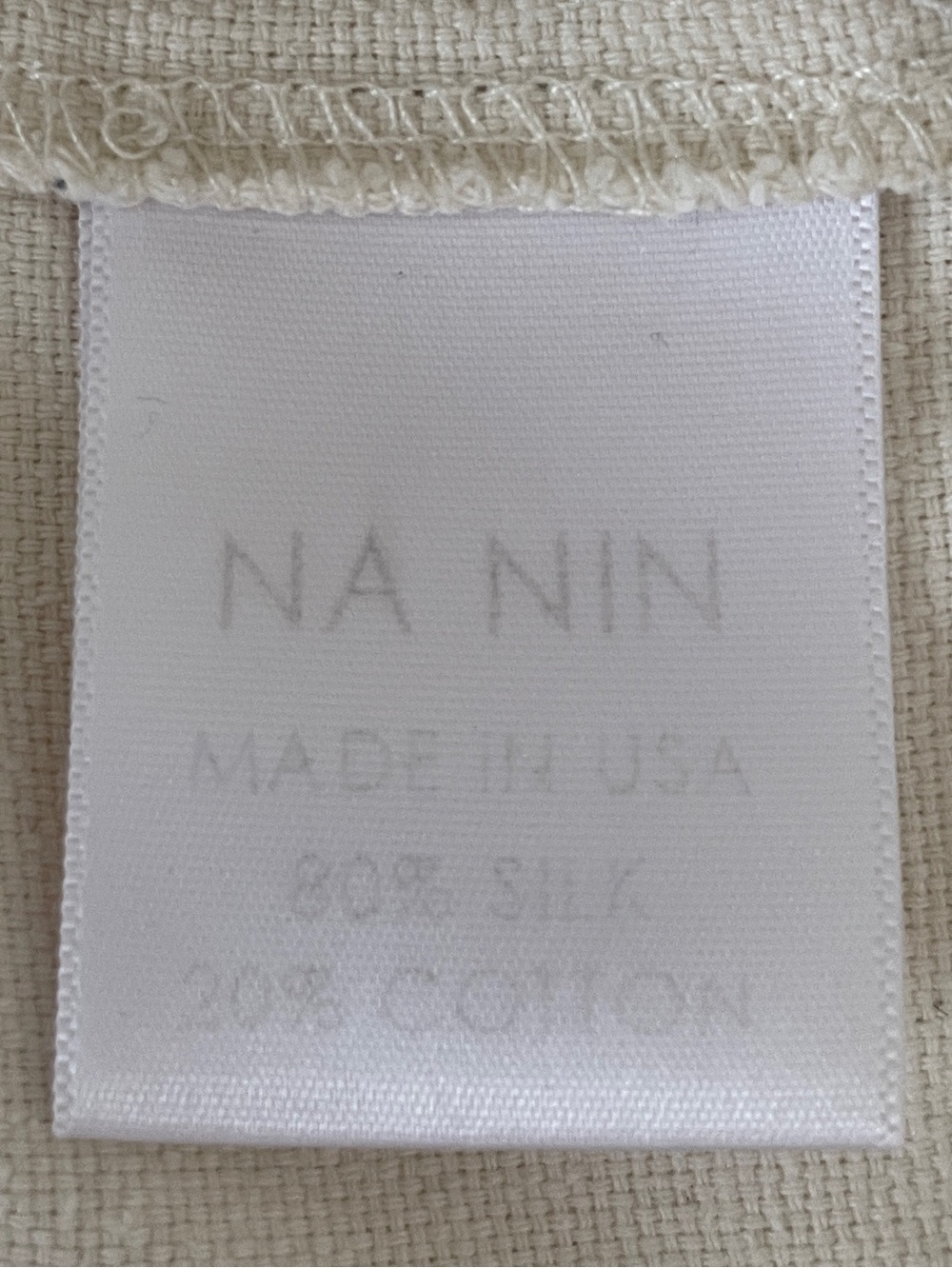 Na Nin Lena Silk Canvas Pant Size Small Cream 25” - Picture 5 of 16